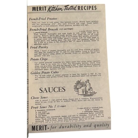 Merit Automatic Electric Fryer Cooker VTG Instruction Recipe Ad Booklet 50’s (?) - Picture 3 of 5